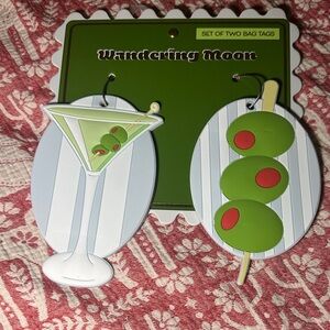 Wandering Moon set of 2 martini and olive bag tags